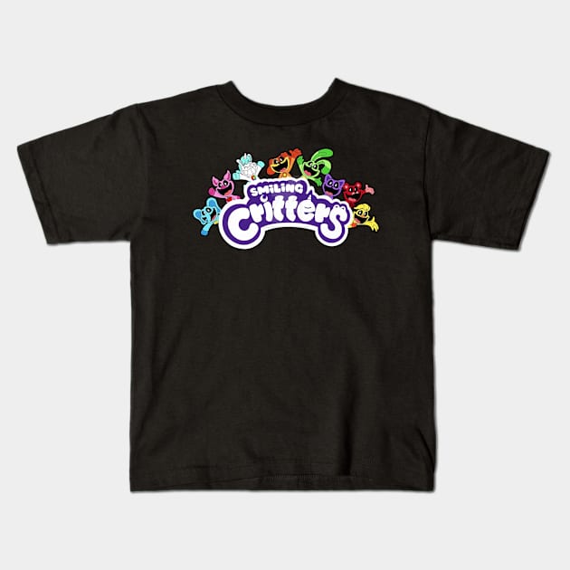 Smiling Critters Kids T-Shirt by GushikenART